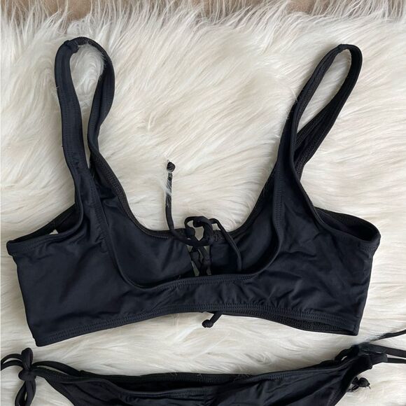 NWT L*space Swimsuit Set Romi Lace Up Bikini Top Large Side Tie Bottom Medium - Picture 7 of 9